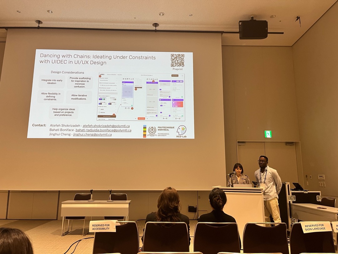 Atefeh and Boni presenting our paper at CHI2025
